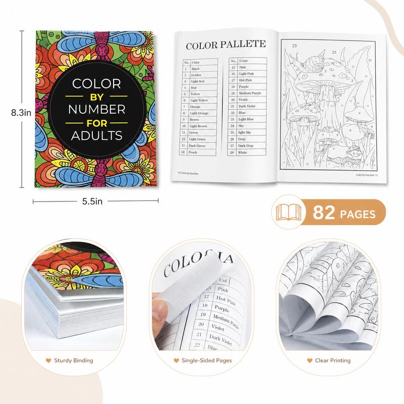 Color By Number Art Book for Adults – 75 Relaxing Designs