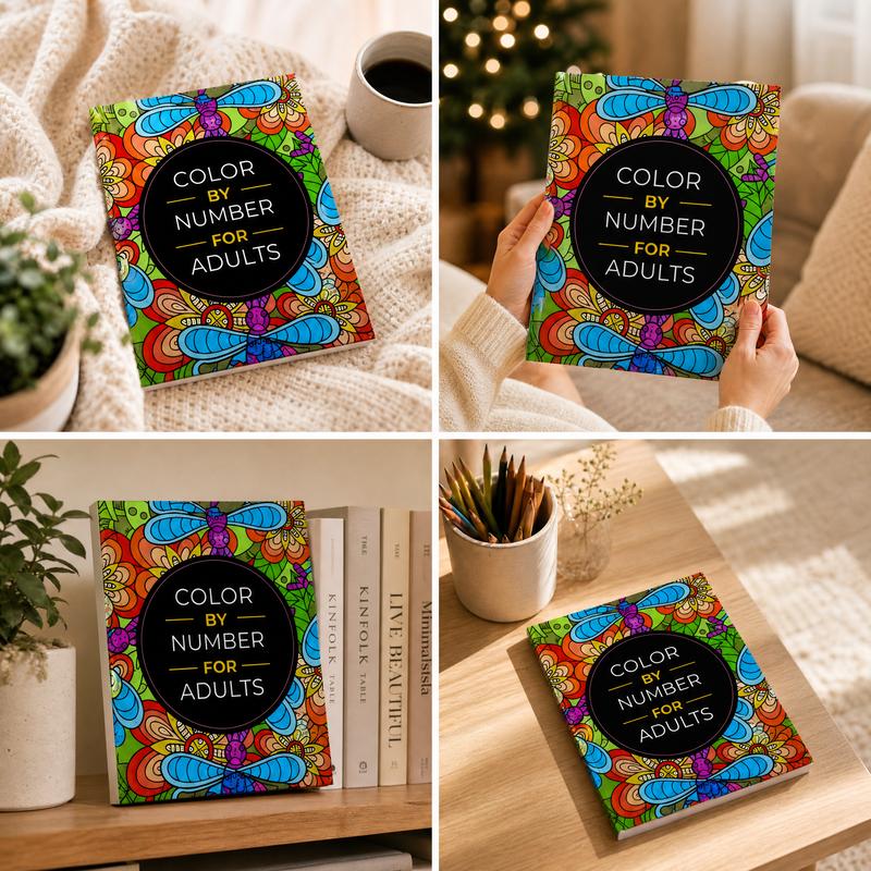 Color By Number Art Book for Adults – 75 Relaxing Designs