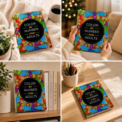 Color By Number Art Book for Adults – 75 Relaxing Designs