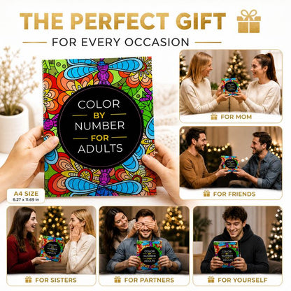 Color By Number Art Book for Adults – 75 Relaxing Designs